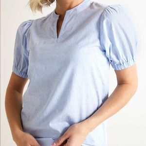 Downeast Bailey Puff Sleeve Blouse NWT